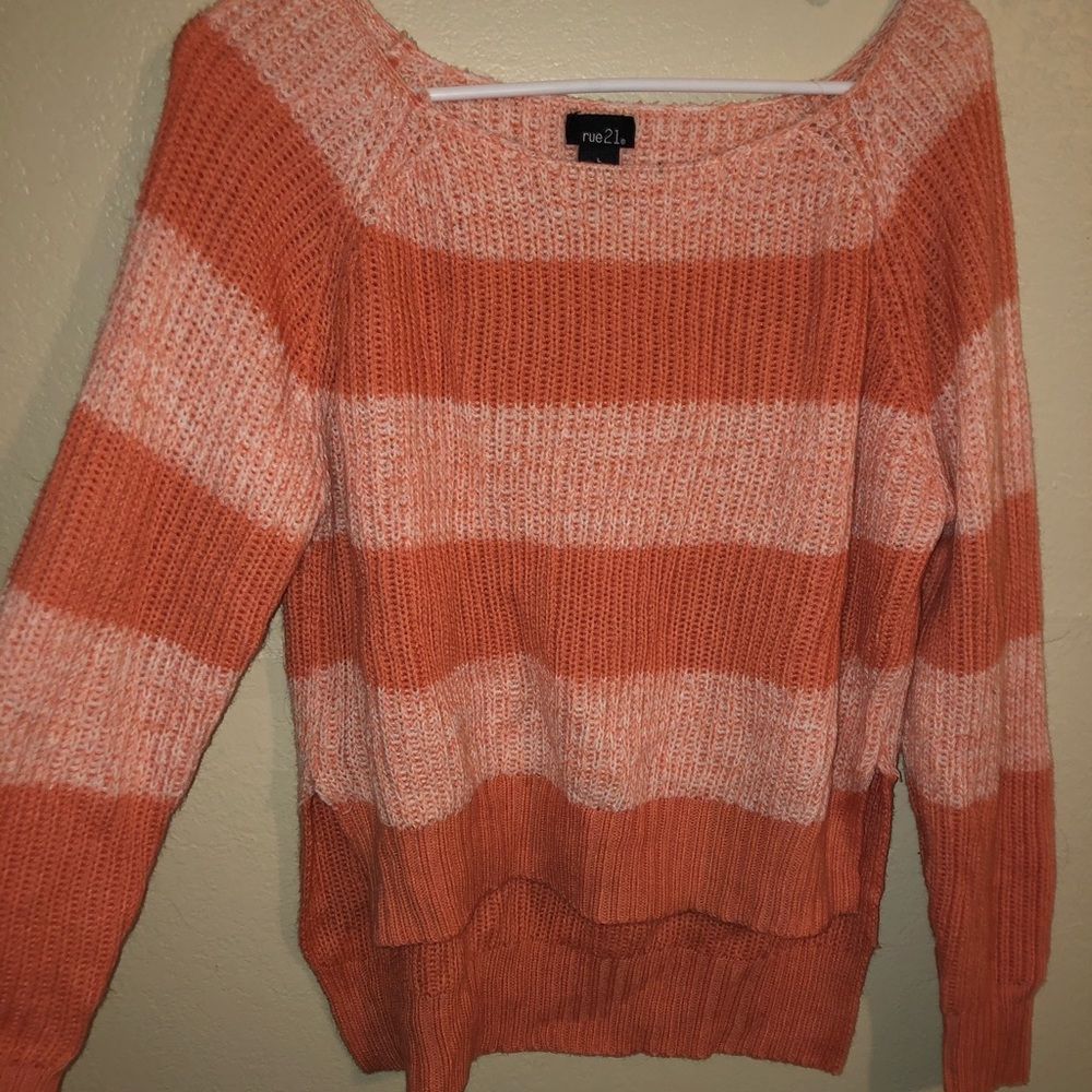 Rue21 orange striped sweater
